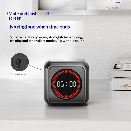Office Desk Timer Cube, Visual Pomodoro Timer with Gravity, Countdown 5/10/25/45 Min, Rechargeable V1192-AZ-W-2754