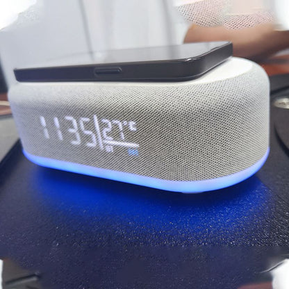 Bluetooth Wireless Speaker, Fast Charging, LED Display, USB Charger, Dimmable Night Light, Alarm Clock V1192-AZ-W-2755