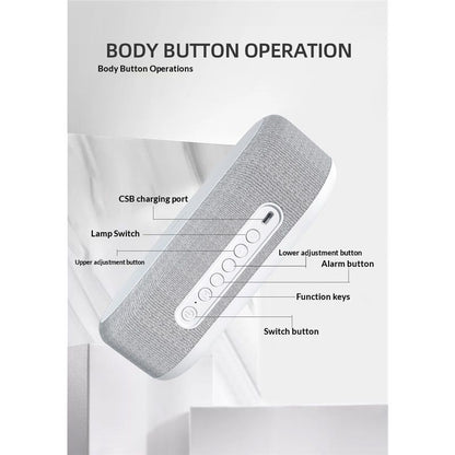 Bluetooth Wireless Speaker, Fast Charging, LED Display, USB Charger, Dimmable Night Light, Alarm Clock V1192-AZ-W-2755