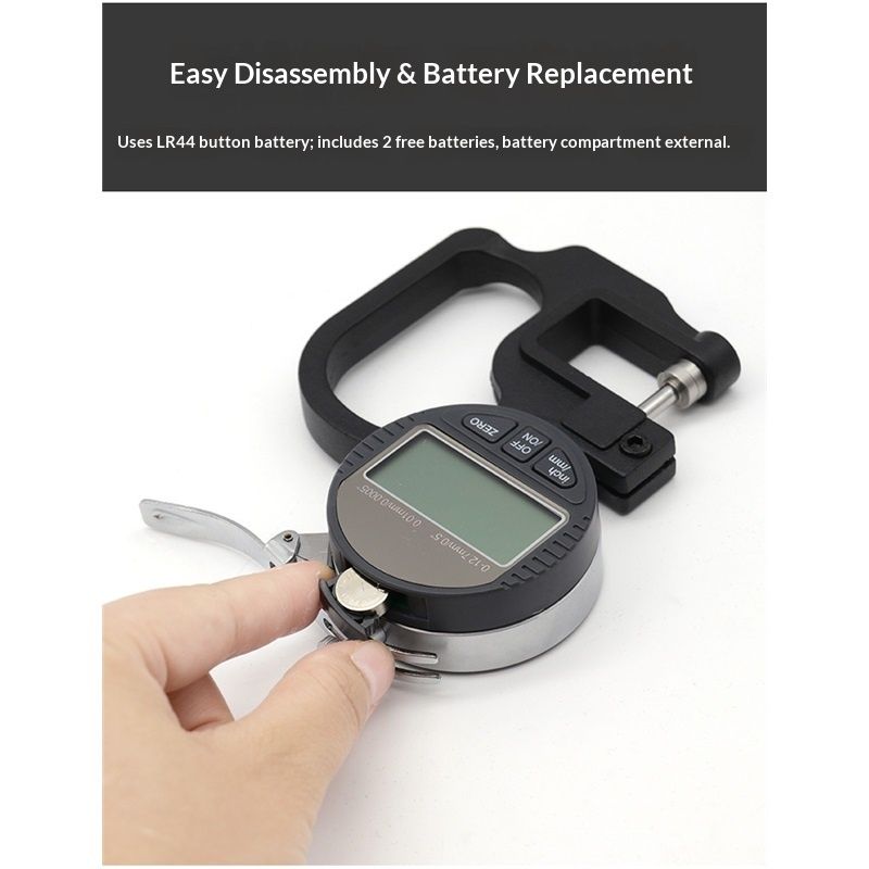 Digital Thickness Gauge, Electronic Micrometer Thickness Meter for Paper Leather Cloth Wire Measuring Tool V1192-AZ-W-2756