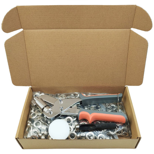 Heavy Duty Grommet Tool Kit, 500 pcs 10mm Grommets, Eyelet Tool, Press for Tarp, Grommet Kit, Fabric, Banner, V1192-AZ-W-2761