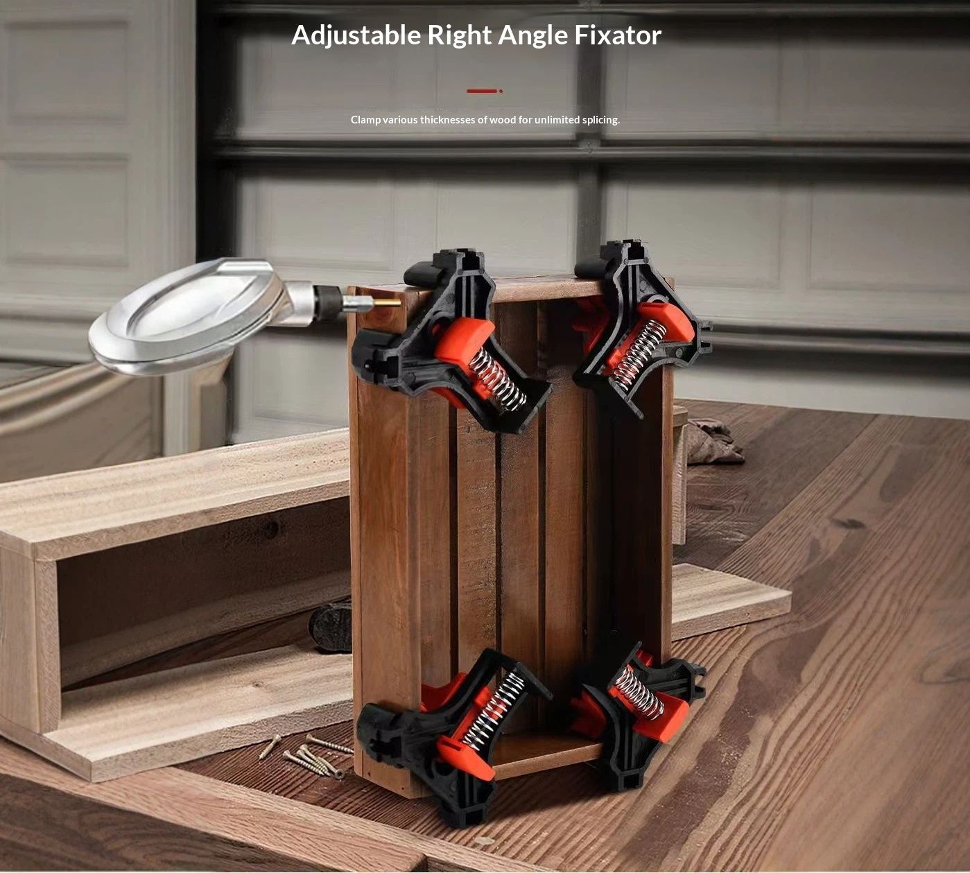 Corner Clamp for Woodworking - 90 degrees Multi-Angle Adjustable Spring Clamps (4Pcs) - Woodworking & Photo V1192-AZ-W-2763