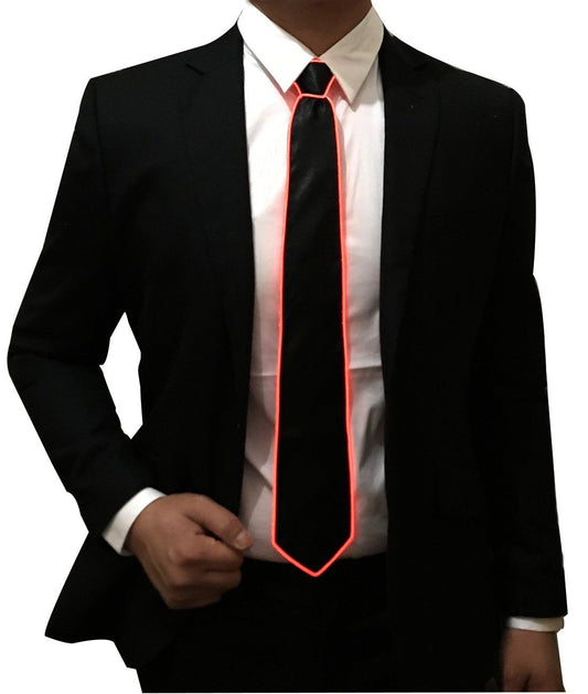 Led Tie Light Up Ties Novelty Necktie For Men LED Light Up Ties Costume Accessory Light Up Neckties(Red) V1192-AZ-W-2773