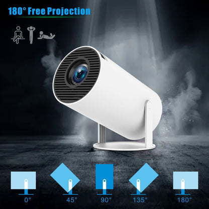 Mini Projector Smart Portable Projector with 180 degrees Rotation, Auto Keystone, Support 1080P, Compatible V1192-AZ-W-2778