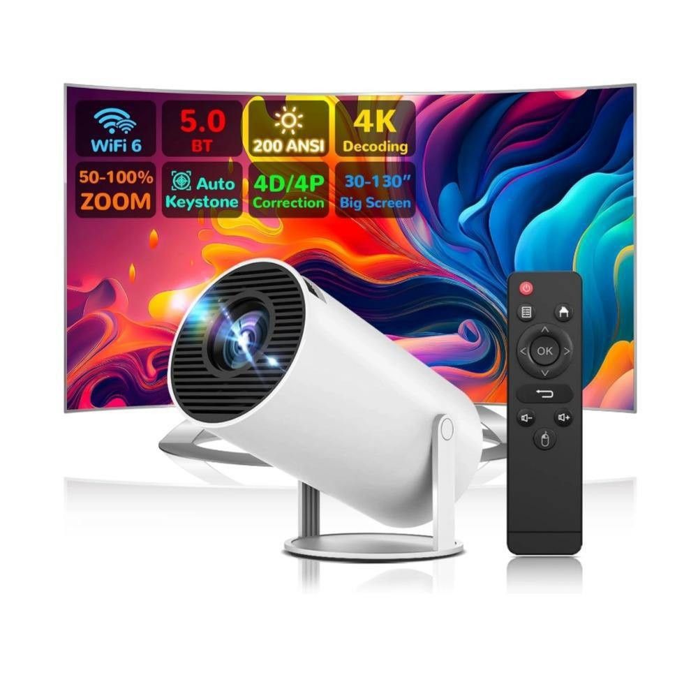 Mini Projector Smart Portable Projector with 180 degrees Rotation, Auto Keystone, Support 1080P, Compatible V1192-AZ-W-2778