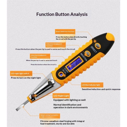 Test Screwdriver, Voltage Detector Pen Light Circuit Tester Electric Test Pen Screwdriver Contact Induction V1192-AZ-W-2780