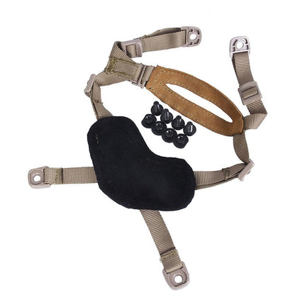 Helmet Chin Strap 4 Points for Tactical Fast Bump Helmets Helmet Scrim, Suspension System with Bolts and V1192-AZ-W-2785