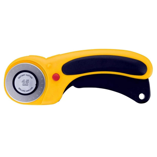 45mm Ergonomic Rotary Cutter - Rotary Fabric Cutter w/Blade Cover & Squeeze Trigger for Quilting, Sewing, V1192-AZ-W-2790