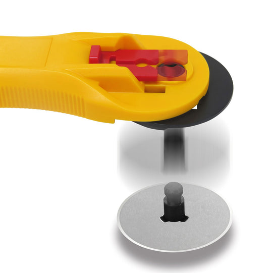 45mm Ergonomic Rotary Cutter - Rotary Fabric Cutter w/Blade Cover & Squeeze Trigger for Quilting, Sewing, V1192-AZ-W-2790
