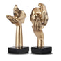 2Pcs Small Statue Set - Black Gold Home Decor Abstract Art Figurines for Shelves, Living Room Coffee Table, V1192-AZ-W-2797