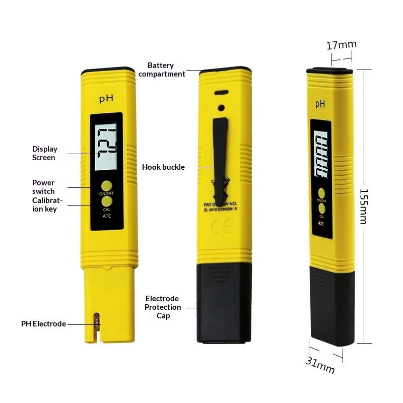 PH Meter, Digital PH Meter for Water, 0.01 High Accuracy PH Tester with 0-14 PH Measurement Range for V1192-AZ-W-2801