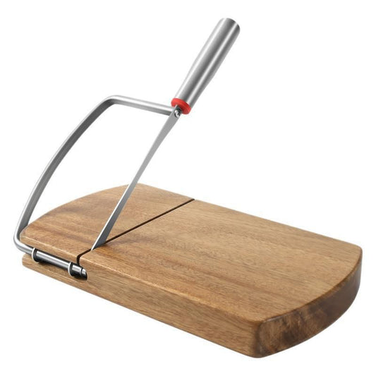 Wooden Cheese Slicer, Cheese Cutter Board with Stainless Steel Blade for Block Cheese, Vegetables, Butter, V1192-AZ-W-2809