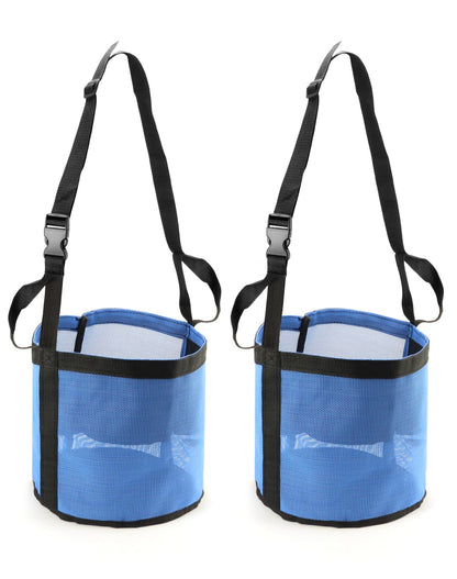 2 Pack Horse Feed Bag for Grain - Durable Mesh Grain Feeder with Adjustable Strap, Comfortable Neck and Nose V1192-AZ-W-2821