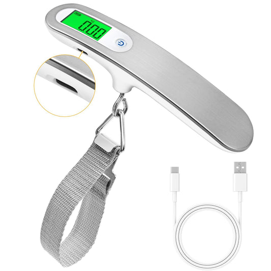 Rechargeable Luggage Scale with Strap & Type-C Port - Portable, Digital, High-Precision, and Ideal for V1192-AZ-W-2834