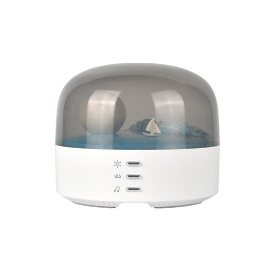 Elegant Moon Sea and Snow Mountain LED Night Light Music Speaker Lamp USB Type-C Rechargeable, Brightness V1192-AZ-W-2840