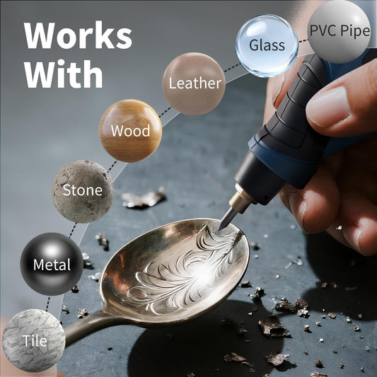 Engraver Pen, 25W 6 Speed Engraving Pen for Metal, Wood, Glass and Plastic, Handheld Engraving Etching Tool V1192-AZ-W-2842