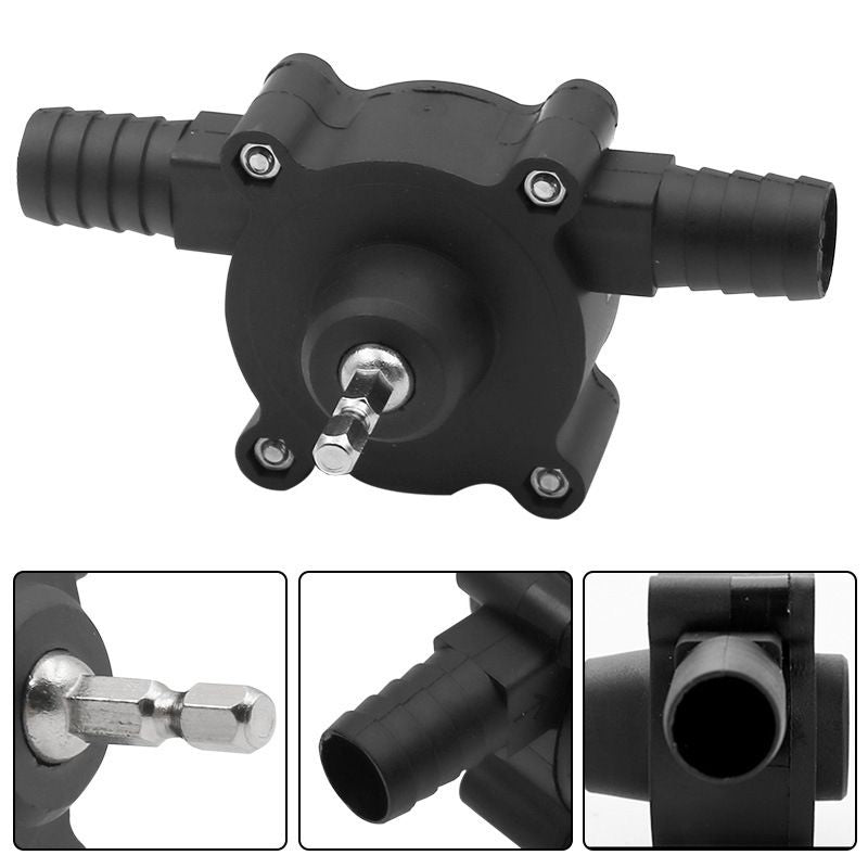 Hand Electric Drill Pump, Self-Priming Pump Electric Drill Small Household Home Water Transfer Pumps Black V1192-AZ-W-2845