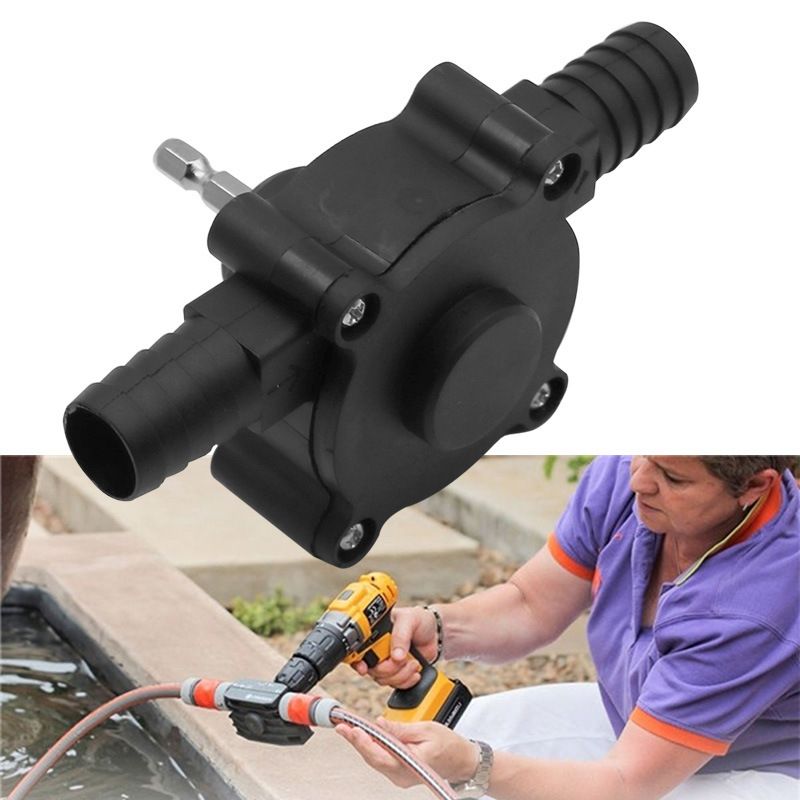 Hand Electric Drill Pump, Self-Priming Pump Electric Drill Small Household Home Water Transfer Pumps Black V1192-AZ-W-2845