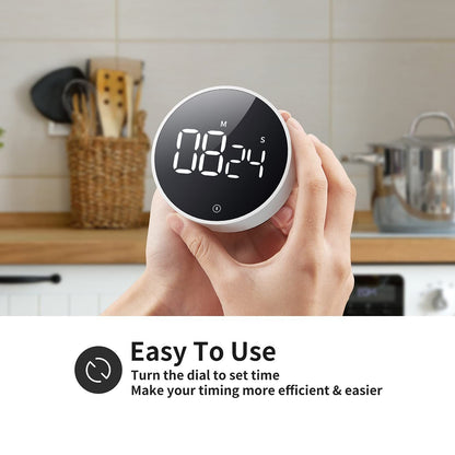 Digital Kitchen Timer - Magnetic Countdown Countup Timer with Large LED Display Volume Adjustable, Easy for V1192-AZ-W-2846