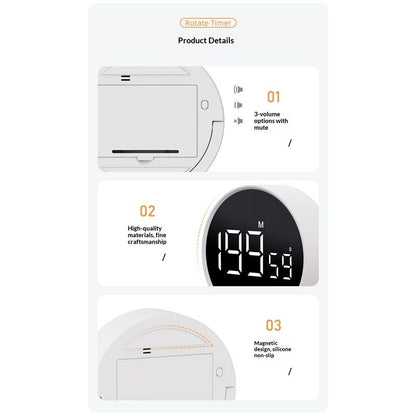 Digital Kitchen Timer - Magnetic Countdown Countup Timer with Large LED Display Volume Adjustable, Easy for V1192-AZ-W-2846