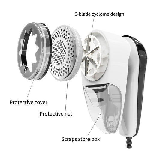 Washable Electric Fabric Shaver and Lint Remover, Rechargeable Sweater Defuzzer with 1 Free Extra Blades and V1192-AZ-W-2850