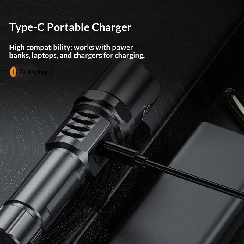 Rechargeable Flashlights High Lumens, LED Flashlight , Super Bright High Powered Flashlights, Powerful V1192-AZ-W-2852