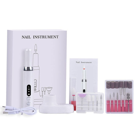 Portable Electric Nail Drills, Manicure and Pedicure Sets for Grinding,polishing and Trimming,Rechargeable V1192-AZ-W-2853