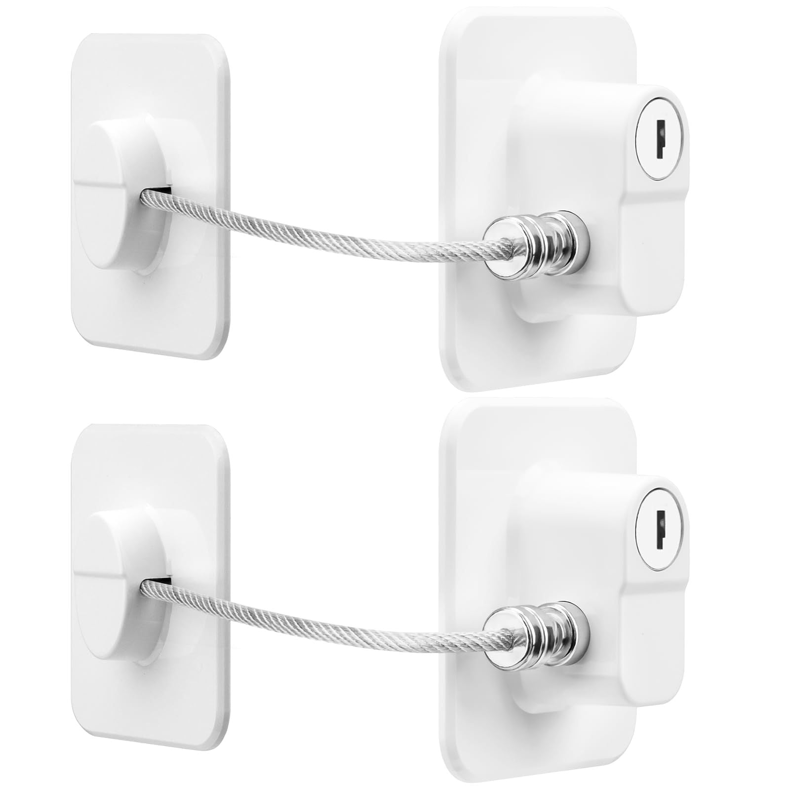 Locks for Refrigerator, 4 Pack Fridge Lock with Keys, Lock for a Fridge,White Refrigerator Lock(white) V1192-AZ-W-2862