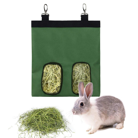 2pcs Rabbit Hay Feeder Bag Guinea Pigs Hanging Hay Rack Manger Holder Dispenser Small Animal Feeder Storage V1192-AZ-W-2866