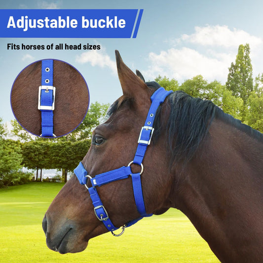 Adjustable Cow Halter with Lead Rope - All-Purpose Livestock Halter for Cattle, Calf, Donkey, Goat, and V1192-AZ-W-2869