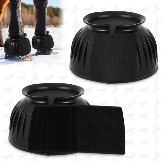 Bell Boots for Horses 1 Pair Protect Against Hoof Impact Trauma, Rubber Bell Boots Horse Care for Turnout, No V1192-AZ-W-2874