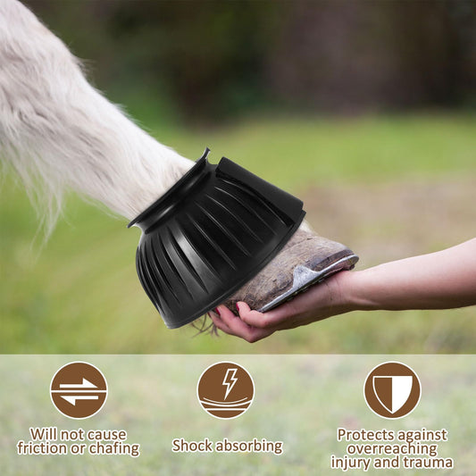 Bell Boots for Horses 1 Pair Protect Against Hoof Impact Trauma, Rubber Bell Boots Horse Care for Turnout, No V1192-AZ-W-2874