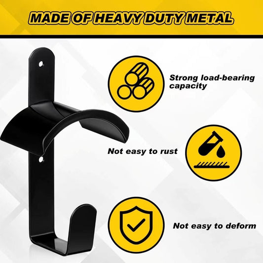 2pcs Horse Bridle Rack Wall Mount Black Metal Bridle Holder with Hook and Screws Bracket for Horse Barn Tack V1192-AZ-W-2876