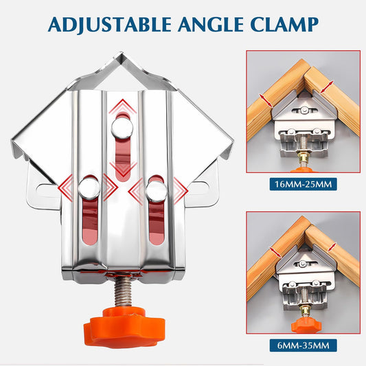 2pcs Stainless Steel Right Corner Clamp,90 Degree Right Angle Clamp for Woodworking,Right Angle Clip V1192-AZ-W-2879