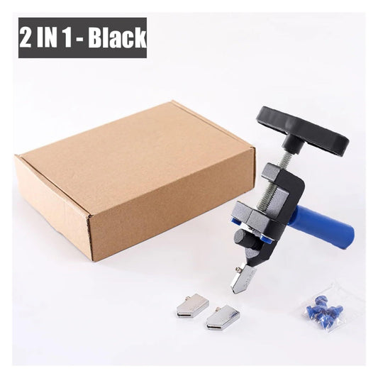 Glass Cutter, 2 in 1 Glass Cutting Tool 3 Tungsten Steel Blades, 4 Tips, Screwdriver, Ceramic Tile, Glazed V1192-AZ-W-2884