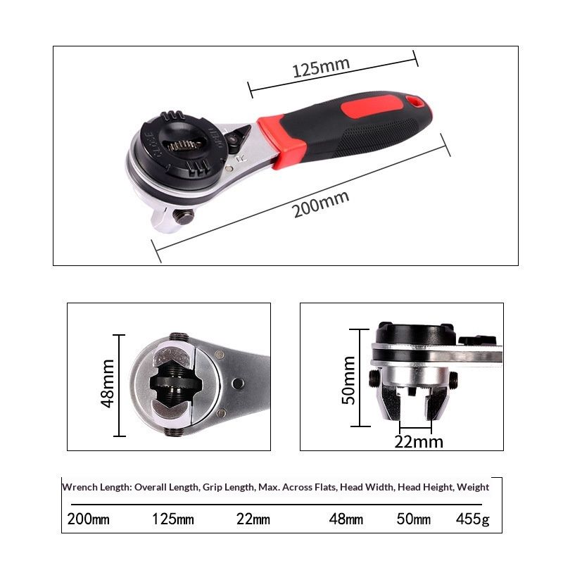 Adjustable Ratcheting Wrench, Adjustable Ratcheting Wrench 6-22mm, Adjustable sleeve wrench,Portable V1192-AZ-W-2885