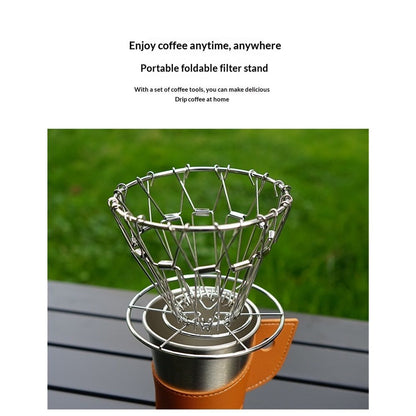 Collapsible Pour Over Coffee Maker - stainless steel Coffee Dripper Set For Camping & Travel(silvery) V1192-AZ-W-2891