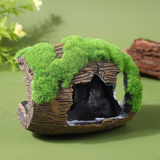 2 Pcs Aquarium Resin Driftwood Decoration Log Fish Tank Cave Hideout Wood Decor Freshwater Betta Ornament V1192-AZ-W-2894