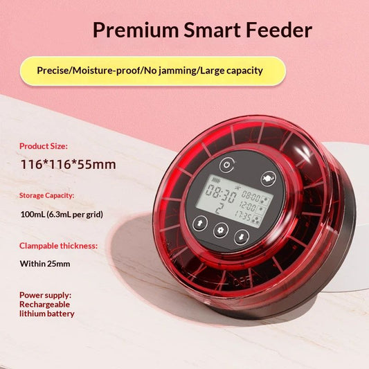 Automatic Fish Feeder for Aquarium - Moisture-Proof and Precision Feeding Betta Vacation Feeder, USB V1192-AZ-W-2905