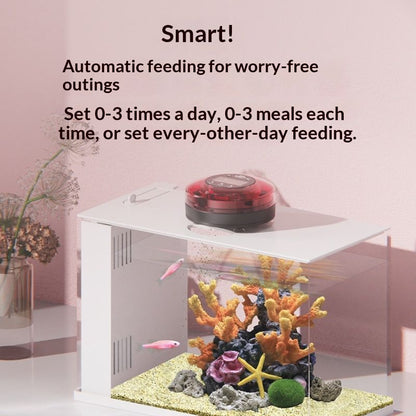 Automatic Fish Feeder for Aquarium - Moisture-Proof and Precision Feeding Betta Vacation Feeder, USB V1192-AZ-W-2905