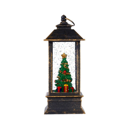 Snow Globe Christmas Lantern Decorations, Snow Globe Lantern with Swirling Glitter, Christmas Tree Lighted V1192-AZ-W-2907