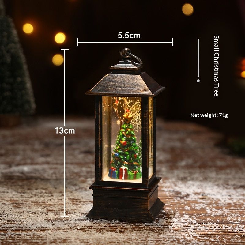 Snow Globe Christmas Lantern Decorations, Snow Globe Lantern with Swirling Glitter, Christmas Tree Lighted V1192-AZ-W-2907