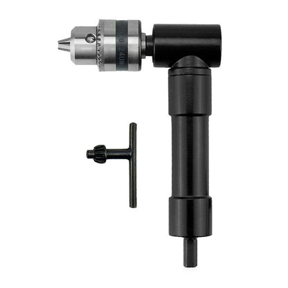 Drill Chuck Extension, 90 degree attachment Adapter With 3/8" Keyed Chuck 8mm Hex Shank Power Tool V1192-AZ-W-2911