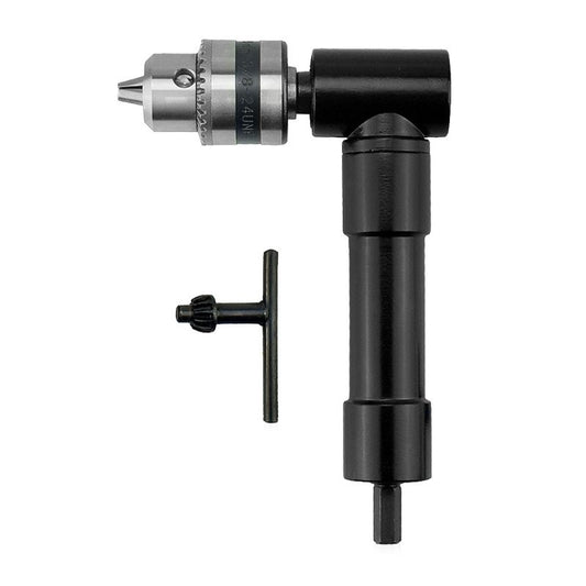 Drill Chuck Extension, 90 degree attachment Adapter With 3/8" Keyed Chuck 8mm Hex Shank Power Tool V1192-AZ-W-2911