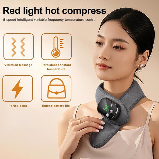 Cordless Neck Heating Pad with Massage, Neck Massager with Heat, Neck Heating Pad for Pain Electric, Heated V1192-AZ-W-2917