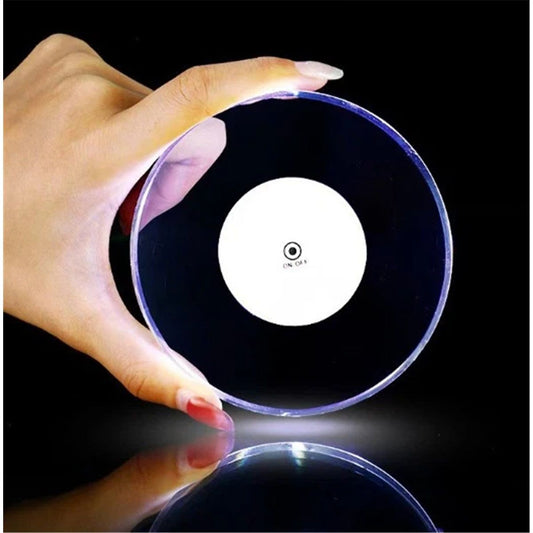 6 PCS LED Drink Coasters, Ultra-Thin Acrylic Non-Slip Waterproof Transparent LED Cocktail Coasters for Club V1192-AZ-W-2918
