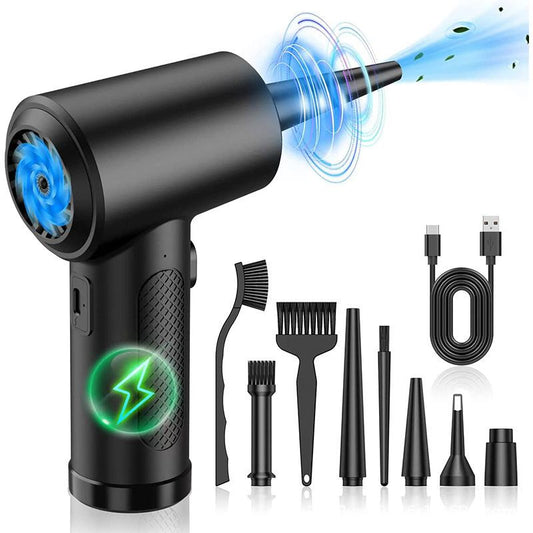 Compressed Air Duster, Electric Air Blow Portable Keyboard Cleaner with LED Light, Rechargeable Dust Off V1192-AZ-W-2919