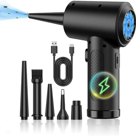 Compressed Air Duster, Electric Air Blow Portable Keyboard Cleaner with LED Light, Rechargeable Dust Off V1192-AZ-W-2919