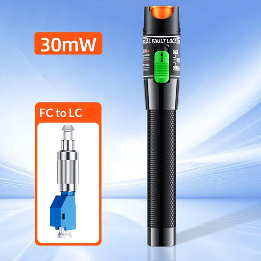 Visual Fault Locator Fiber Optic Tester - Fiber Optic Cable Tester Meter with FC to LC Adapter - Tools Tester V1192-AZ-W-2922