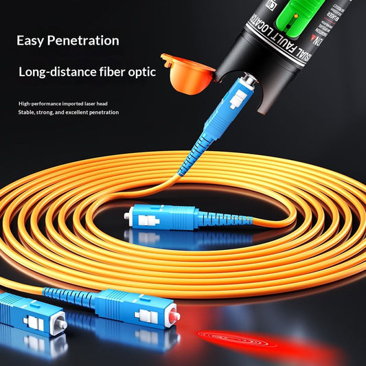 Visual Fault Locator Fiber Optic Tester - Fiber Optic Cable Tester Meter with FC to LC Adapter - Tools Tester V1192-AZ-W-2922